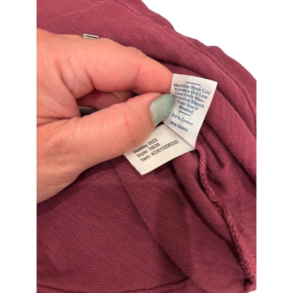 Marine Layer Mens Long Sleeve Pocket Tee Burgundy Maroon Cotton Shirt Size M $78 - Picture 5 of 9